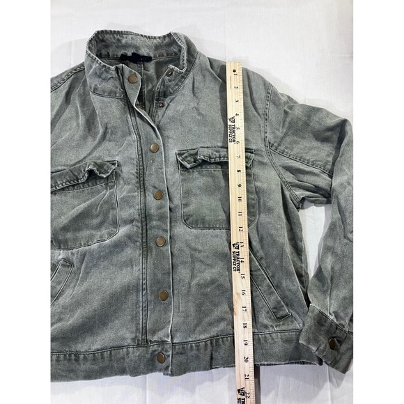 Jane Delancy Women's Gray Lyocell Utility Jacket Size L - Picture 2 of 8